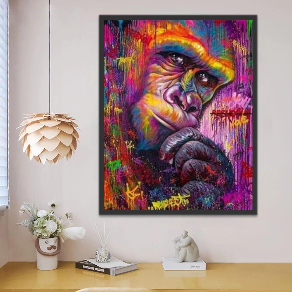 Chimpanzé Coloré Peinture par Numéros