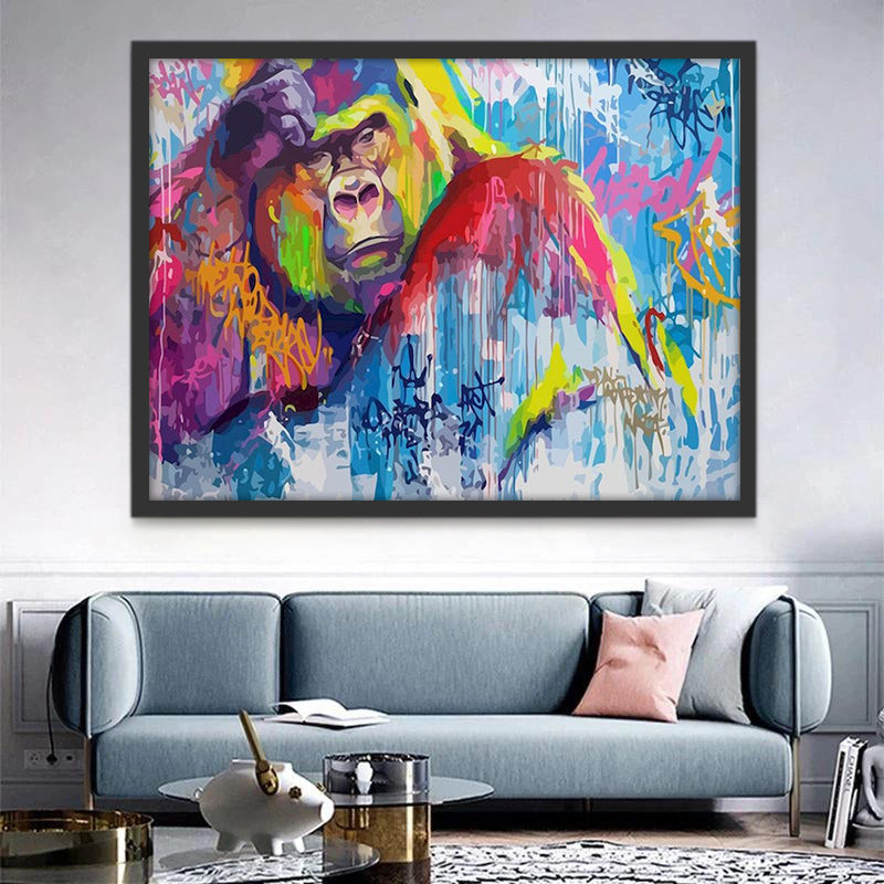 Chimpanzé Multicolore Peinture par Numéros