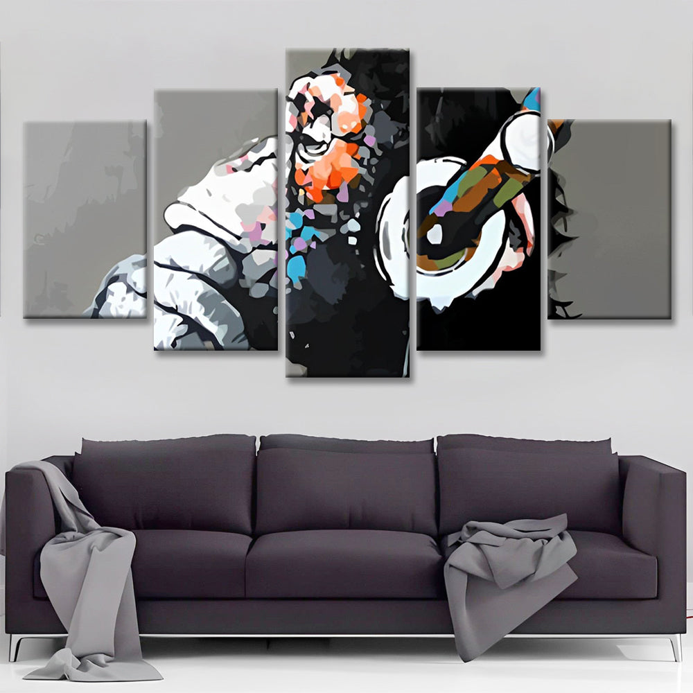 Chimpanzé Musicien 5 Partie Peinture par Numéros