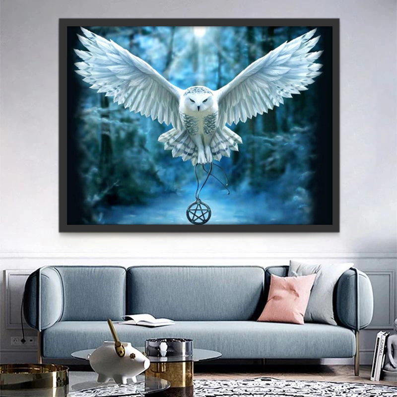 Chouette Harfang Volant Peinture par Numéros