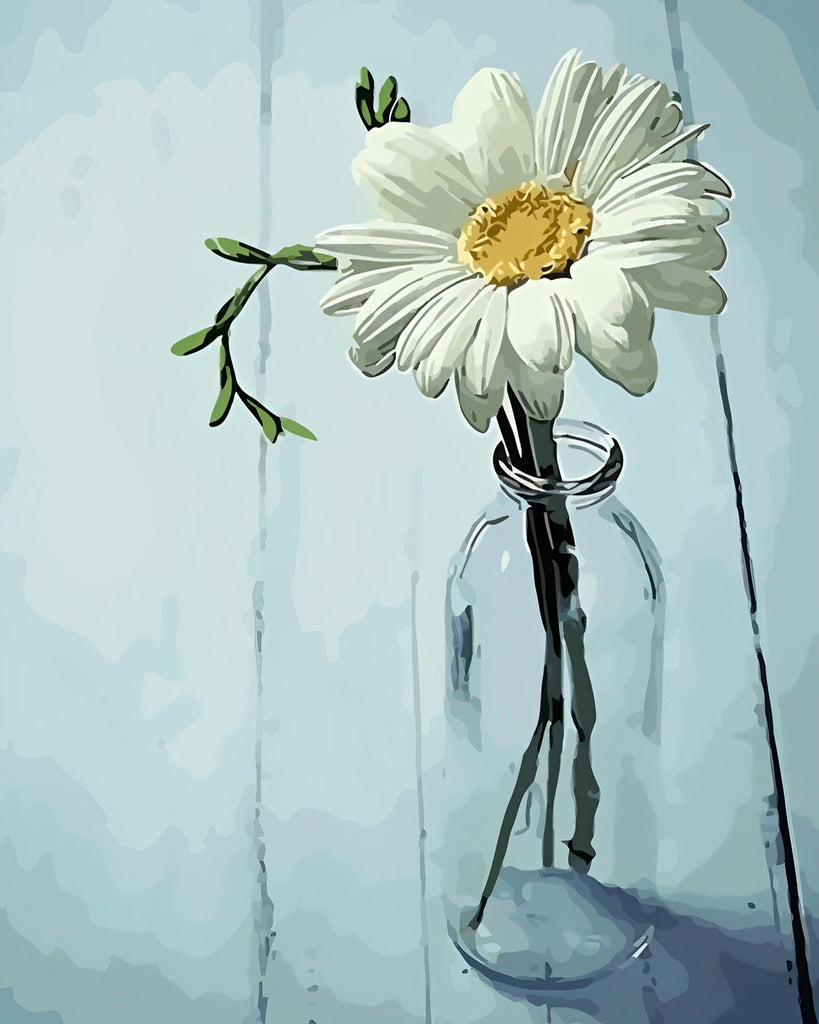 Chrysanthème Blanc Peinture par Numéros