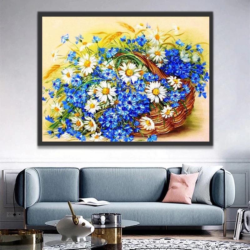 Chrysanthèmes dans le Panier Peinture par Numéros
