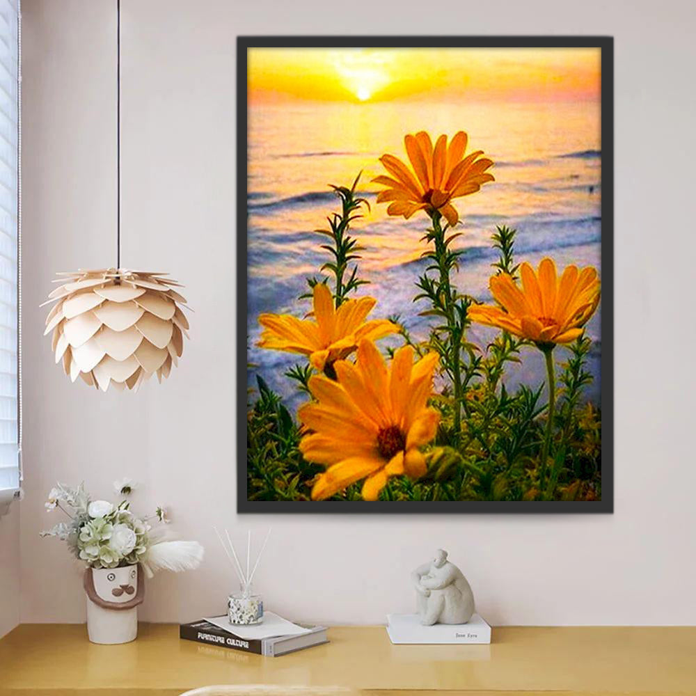 Chrysanthèmes et Soleil Peinture par Numéros