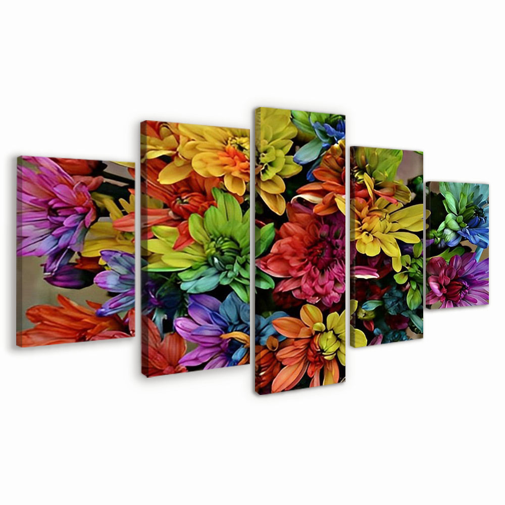 Chrysanthèmes Pimpants 5 Partie Peinture par Numéros