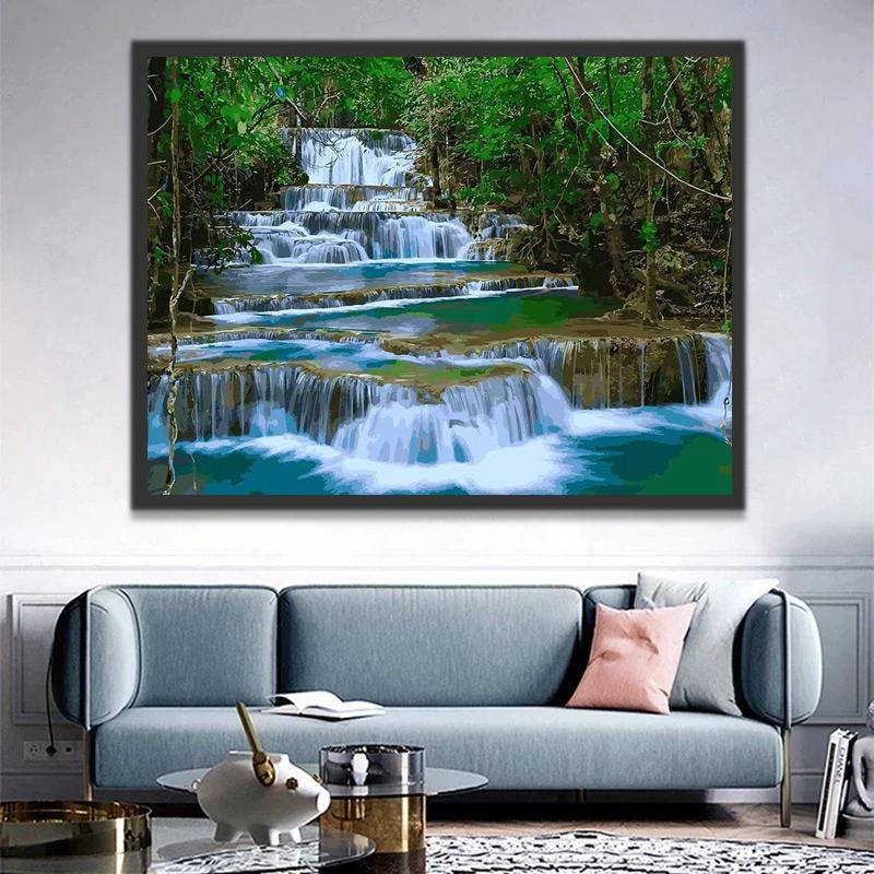 Chute d'Eau Peinture par Numéros