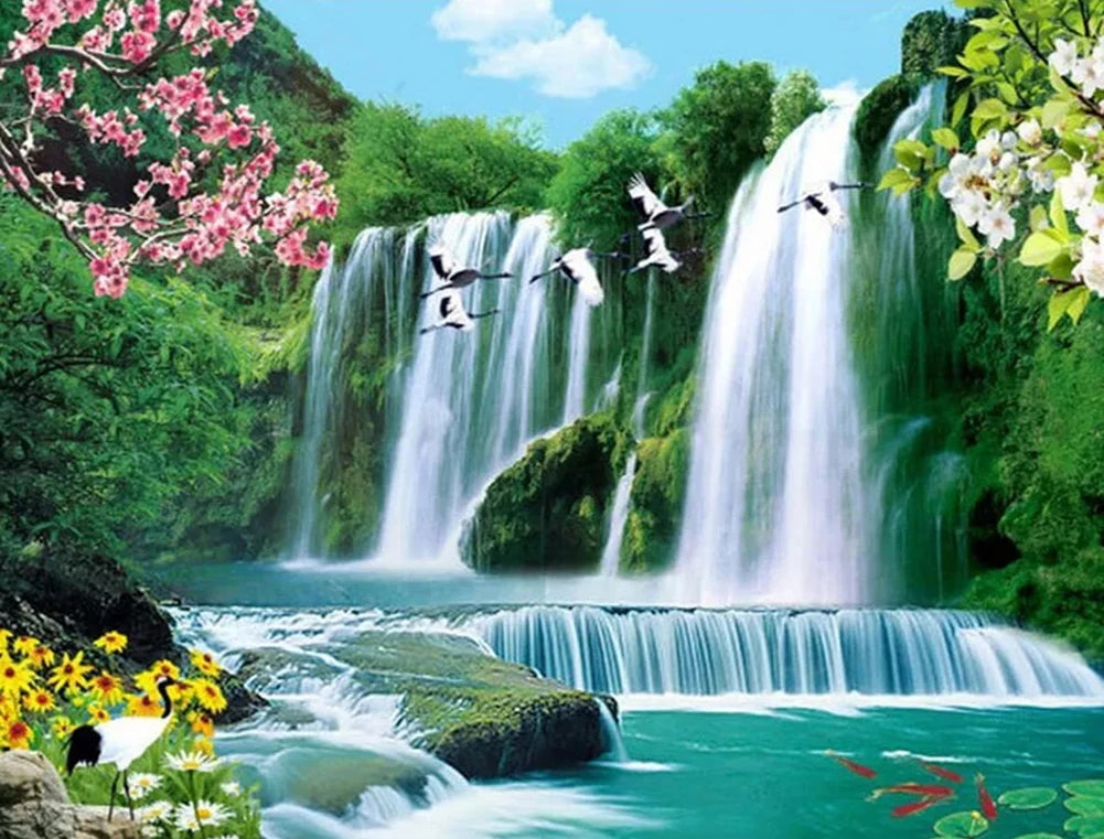 Chute d'eau Peinture par Numéros