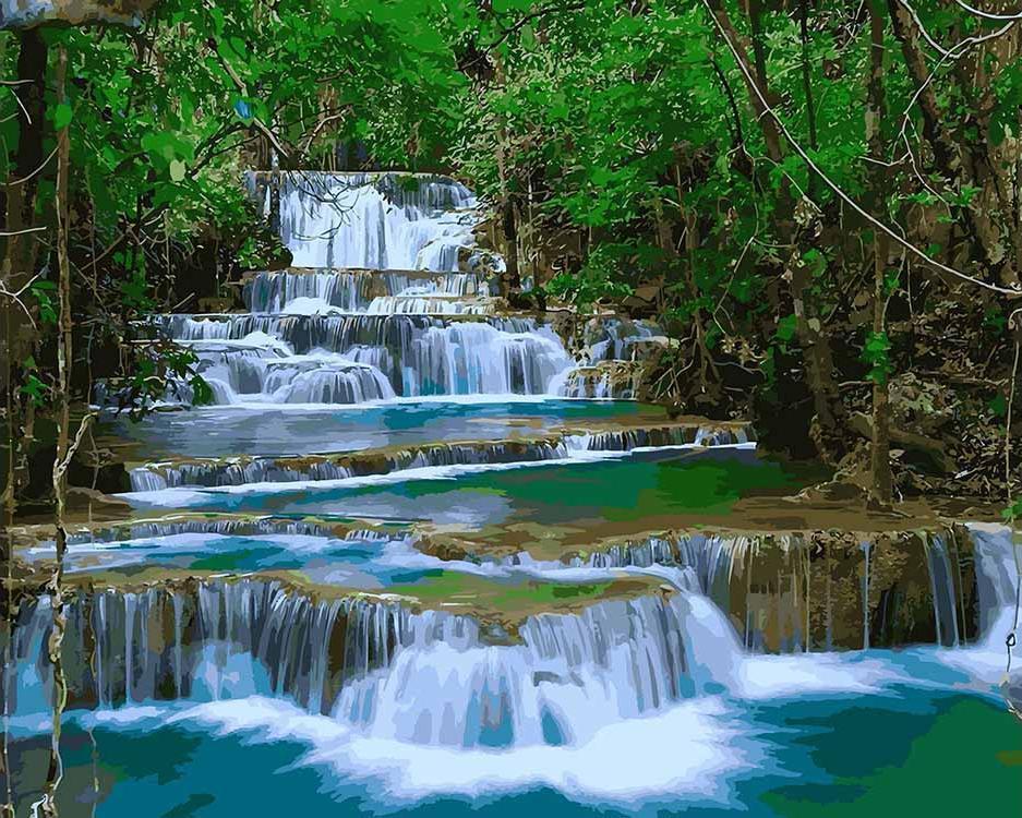 Chute d'Eau Peinture par Numéros