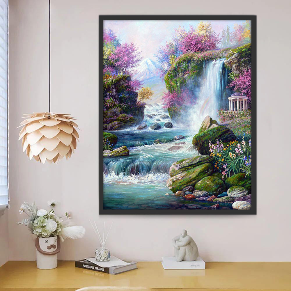 Chute et Fleurs Peinture par Numéros