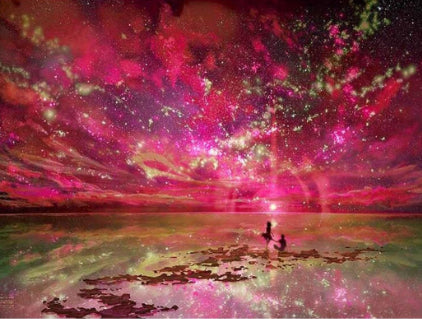 Ciel Etoilé Rose Peinture par Numéros