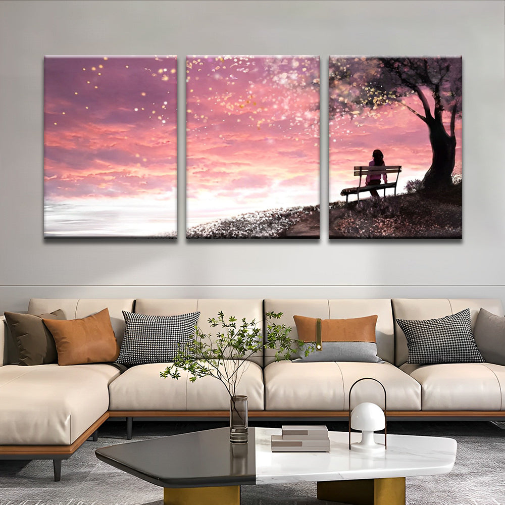 Ciel Rose 3 Partie Peinture par Numéros