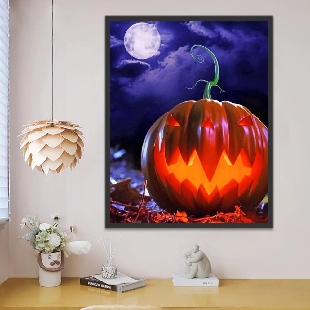 Citrouille Effrayante d'Halloween Peinture par Numéros