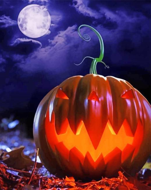 Citrouille Effrayante d'Halloween Peinture par Numéros