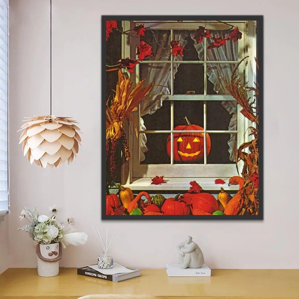 Citrouille Fantôme Halloween Peinture par Numéros