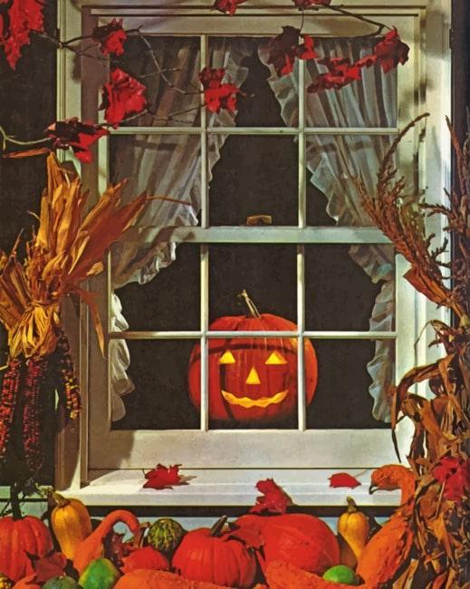 Citrouille Fantôme Halloween Peinture par Numéros