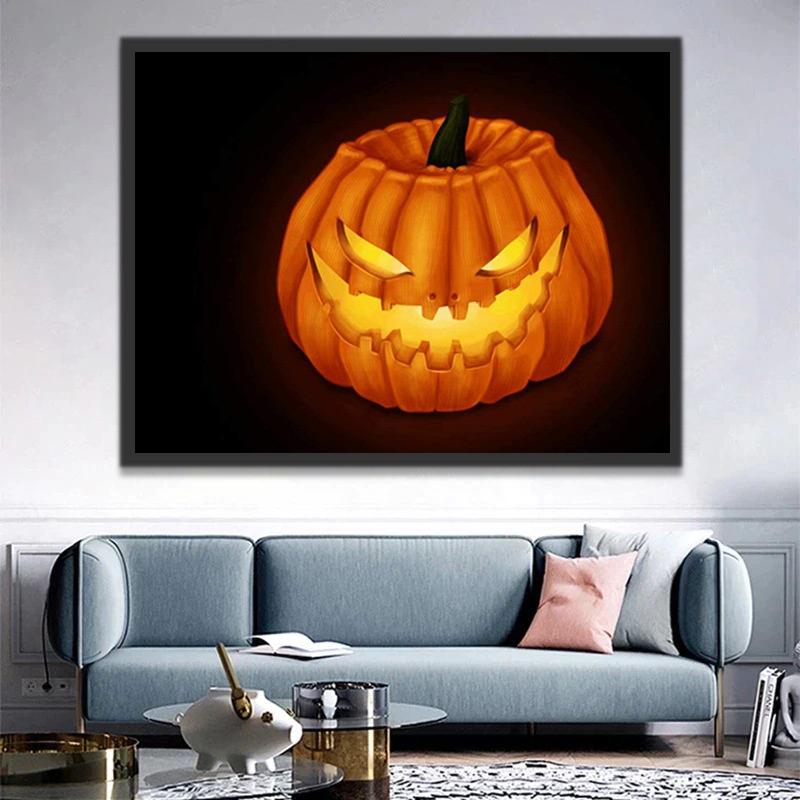 Citrouille Lumineuse Halloween Peinture par Numéros
