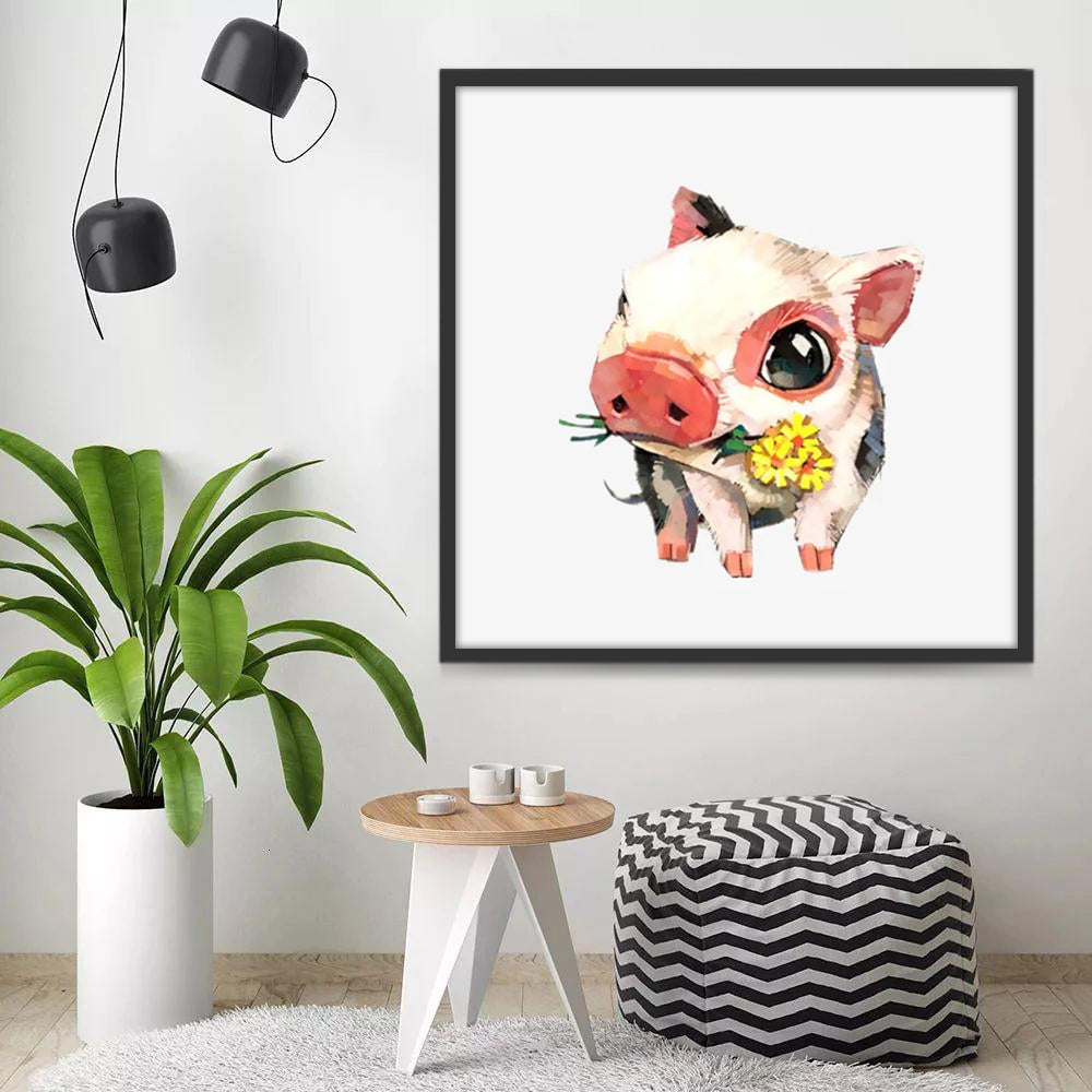 Cochonnet aux Yeux Grands Peinture par Numéros