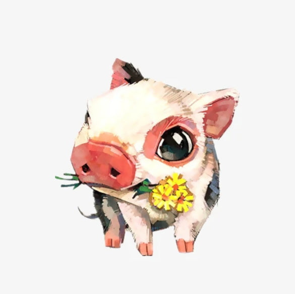 Cochonnet aux Yeux Grands Peinture par Numéros