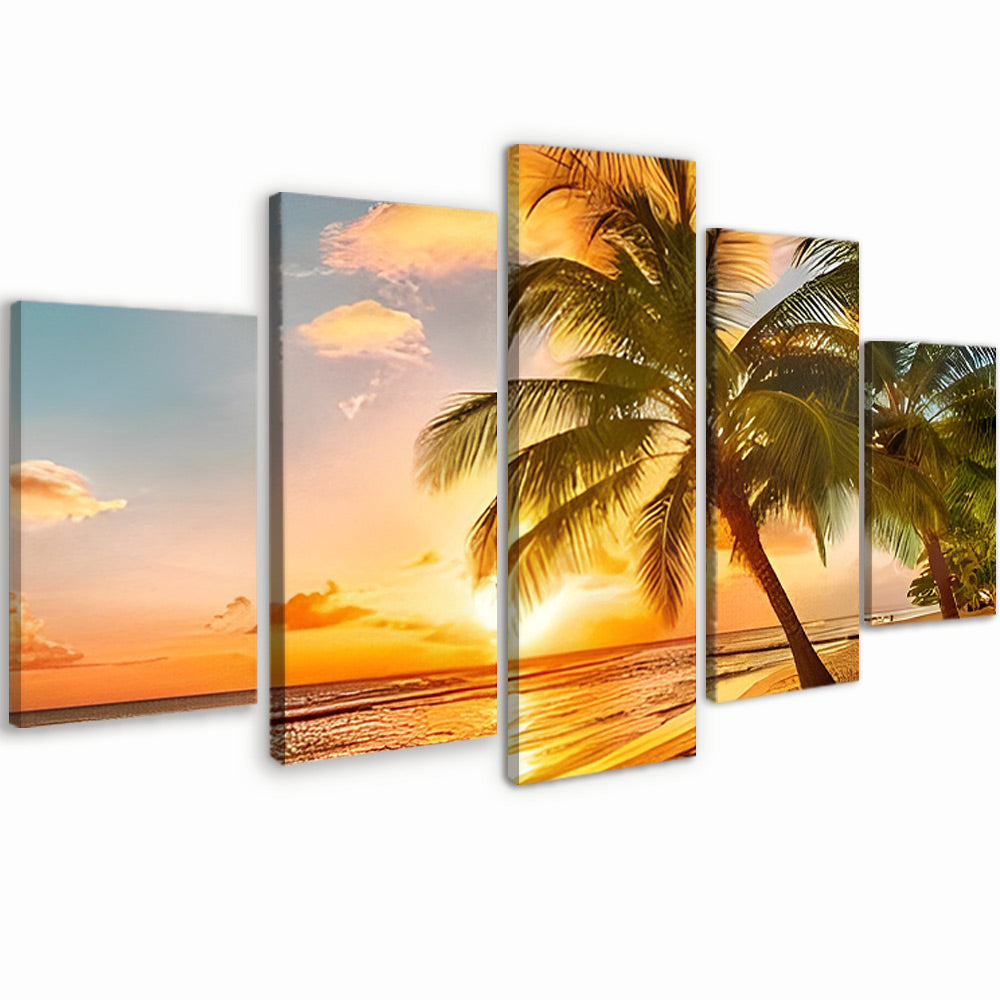 Cocotiers 5 Partie Peinture par Numéros