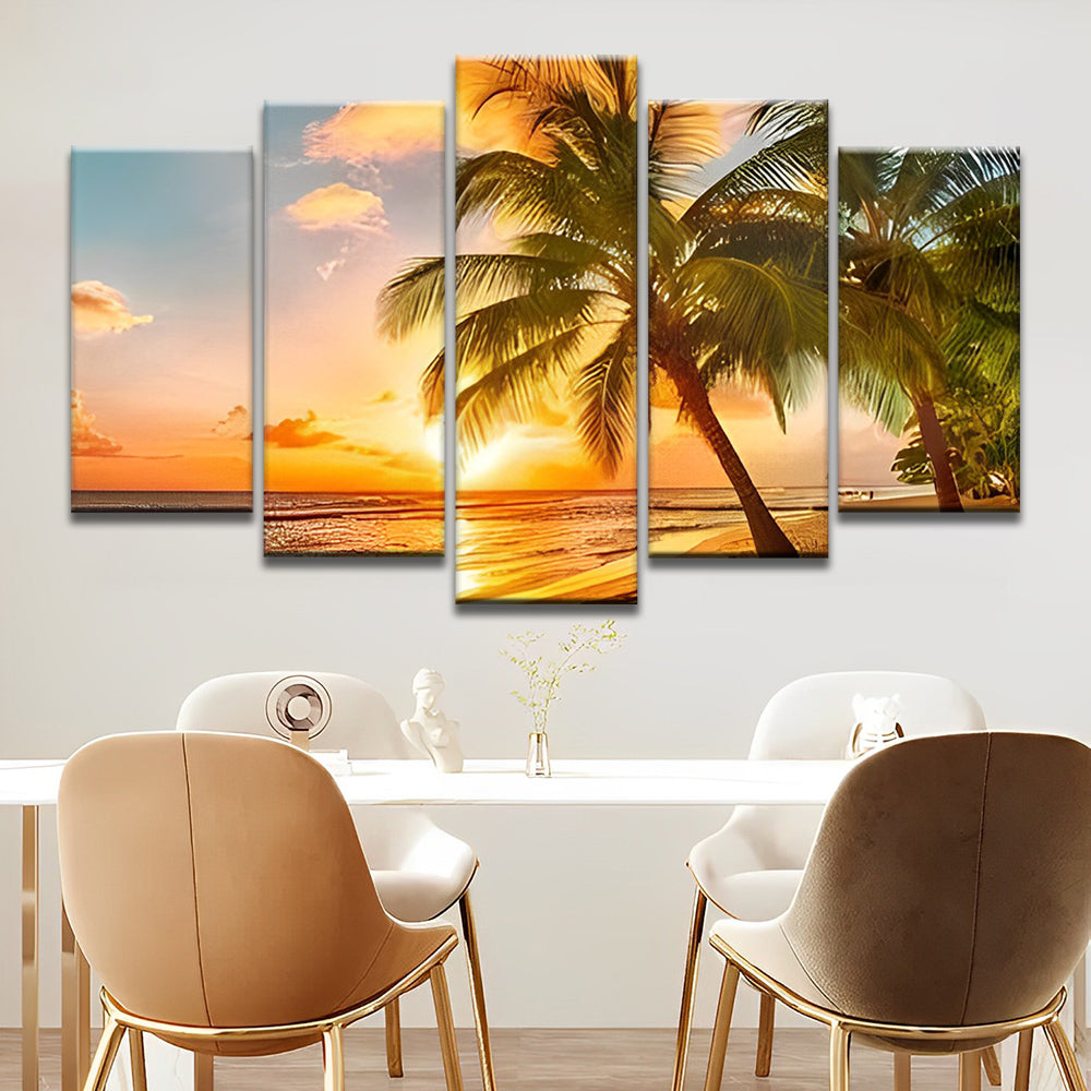 Cocotiers 5 Partie Peinture par Numéros