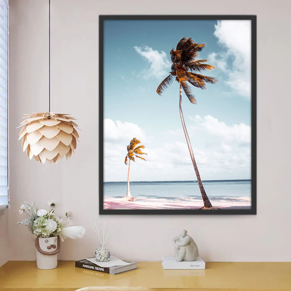 Cocotiers dans la Plage Peinture par Numéros