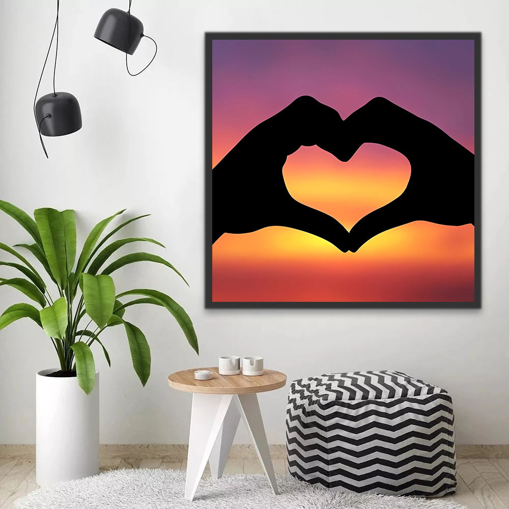Coeur avec les Mains Peinture par Numéros