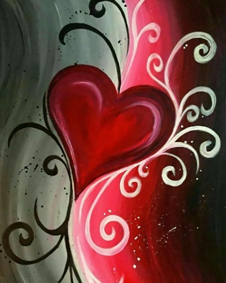 Coeur Thème Peinture par Numéros