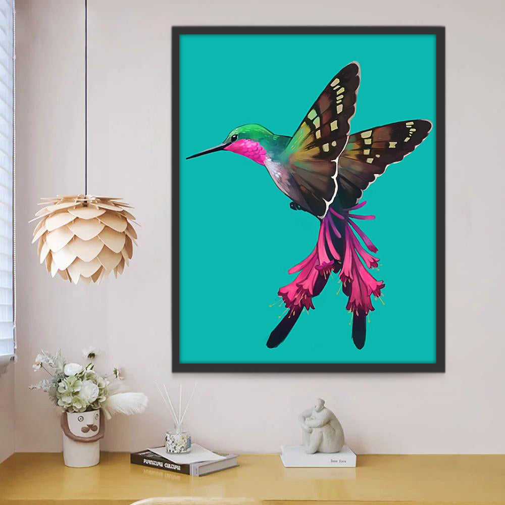Colibri et Papillon Etranges Peinture par Numéros
