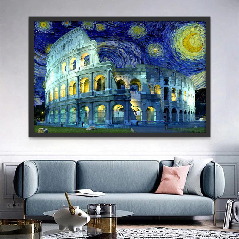 Colisée et Nuit Etoilée Peinture par Numéros