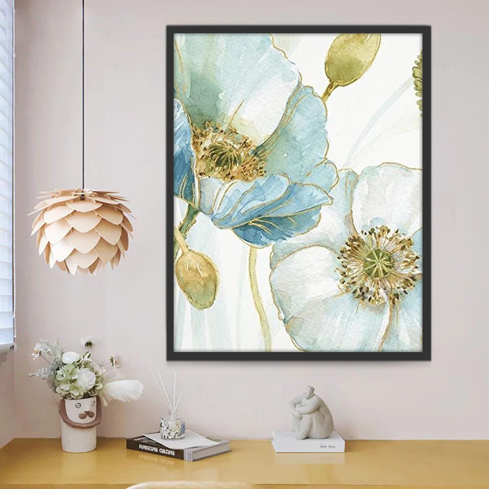 Coquelicots Bleus Clairs Peinture par Numéros