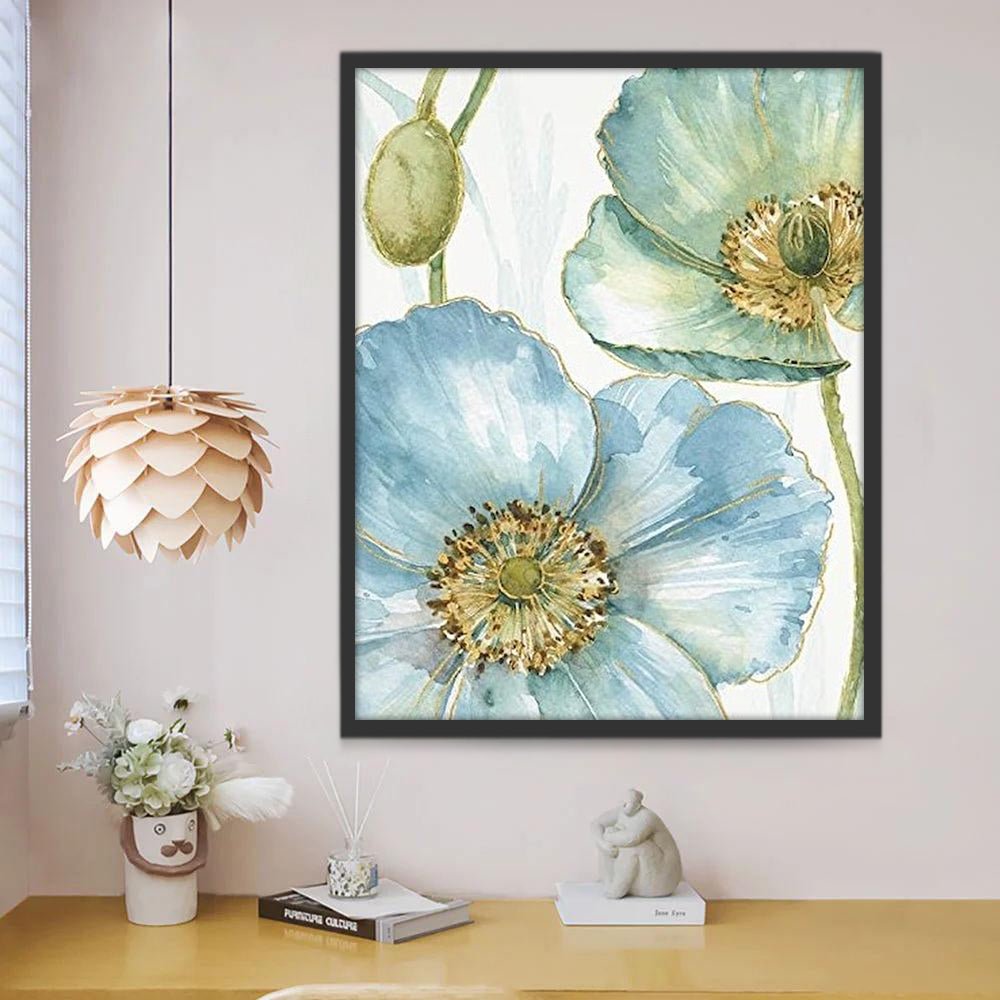 Coquelicots Bleus Clairs Peinture par Numéros