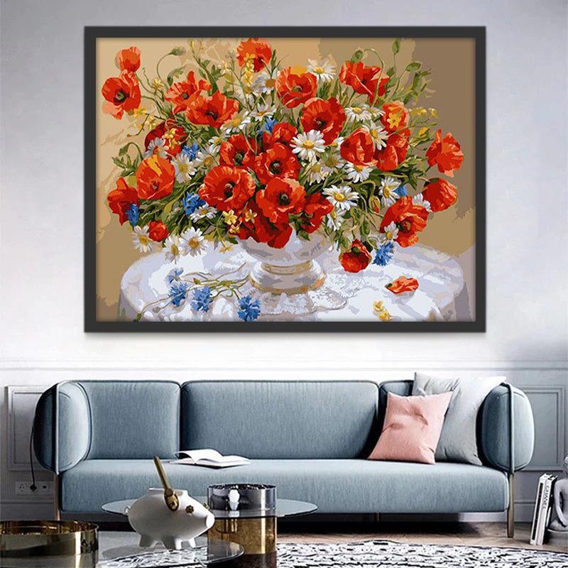 Coquelicots Oranges et Roux Vivaces Peinture par Numéros