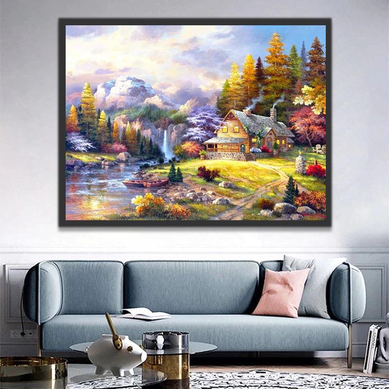 Cottage À l’Automne Peinture par Numéros