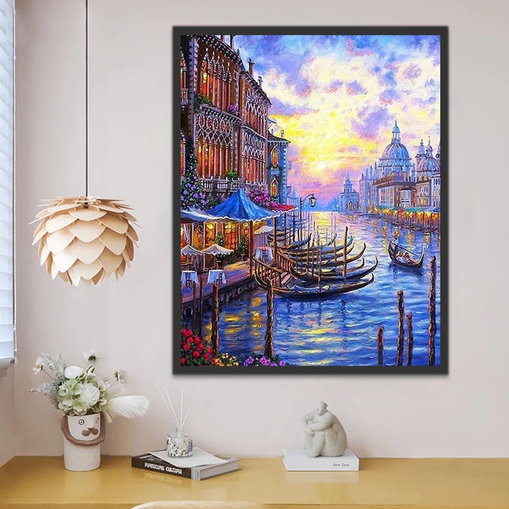 Coucher de Soleil à Venise Peinture par Numéros