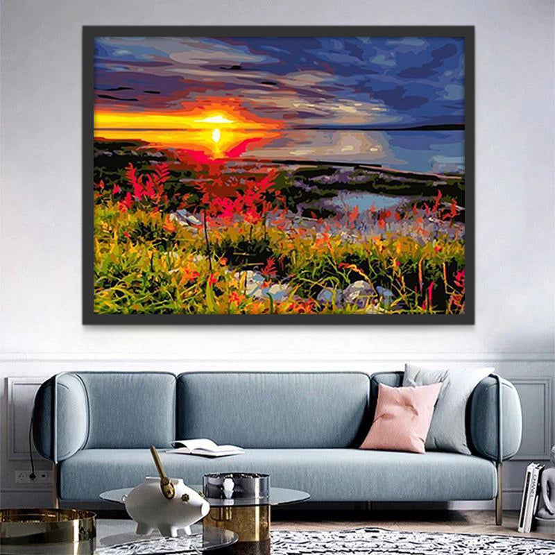 Coucher du Soleil Peinture par Numéros