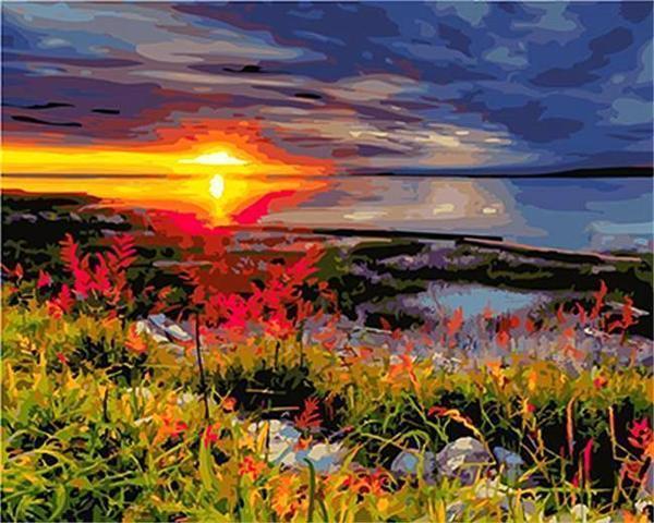 Coucher du Soleil Peinture par Numéros
