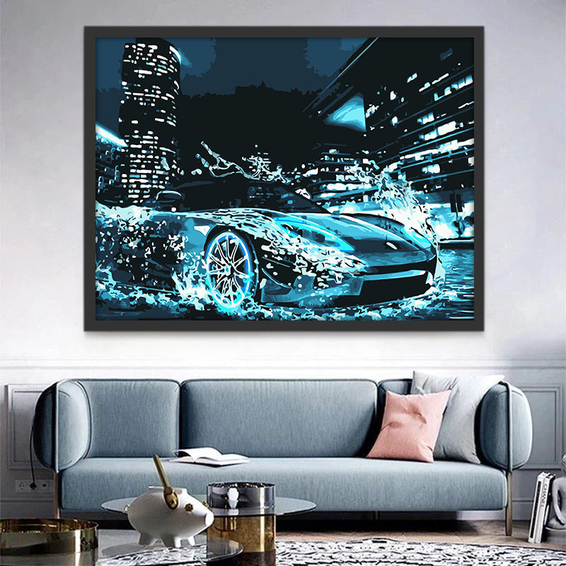 Coupé Bleu Peinture par Numéros