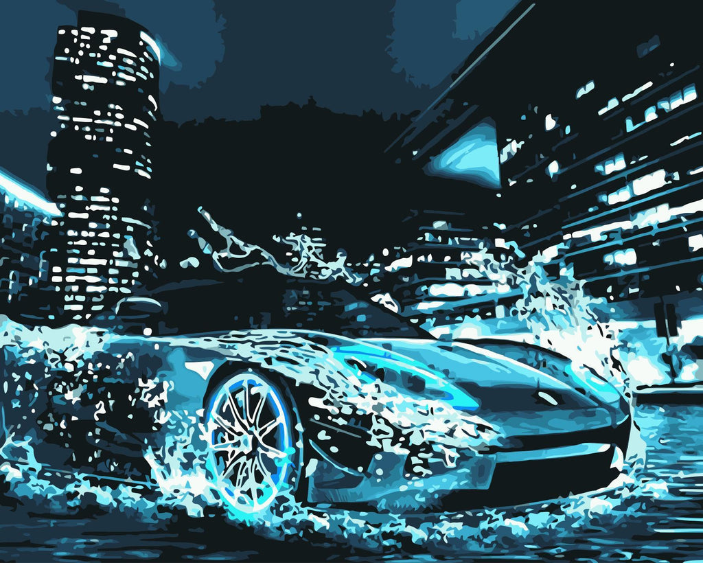 Coupé Bleu Peinture par Numéros