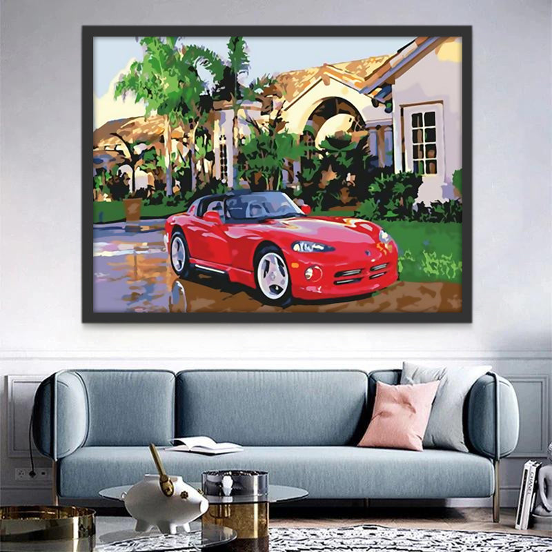 Coupé Rouge Peinture par Numéros