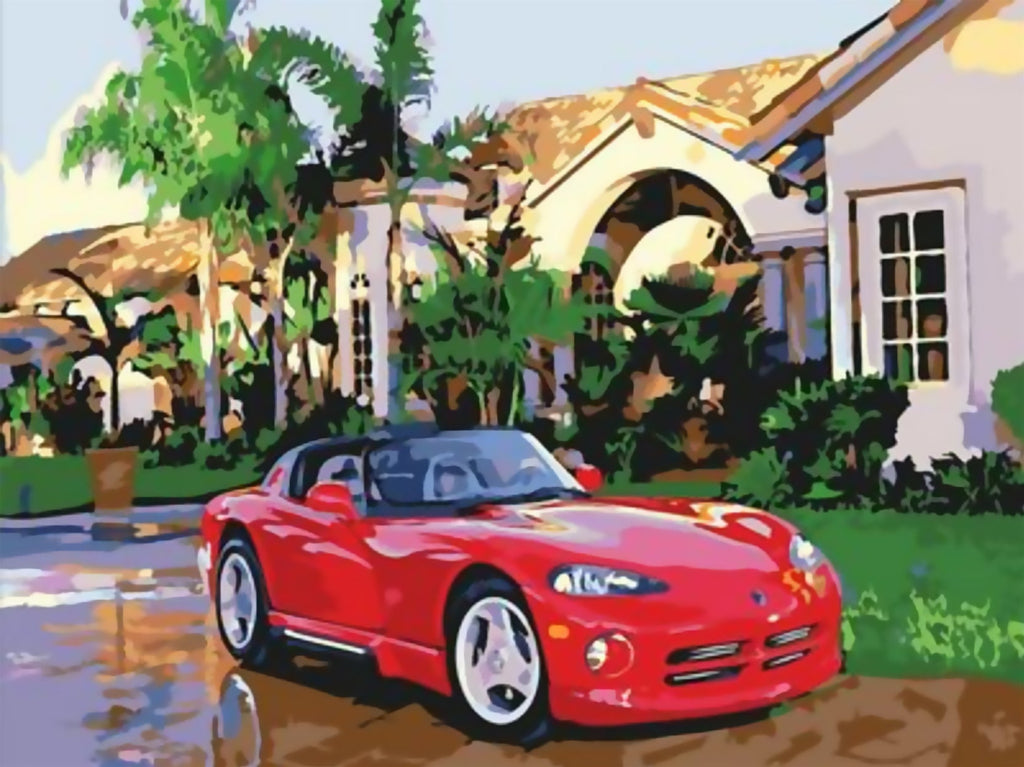 Coupé Rouge Peinture par Numéros