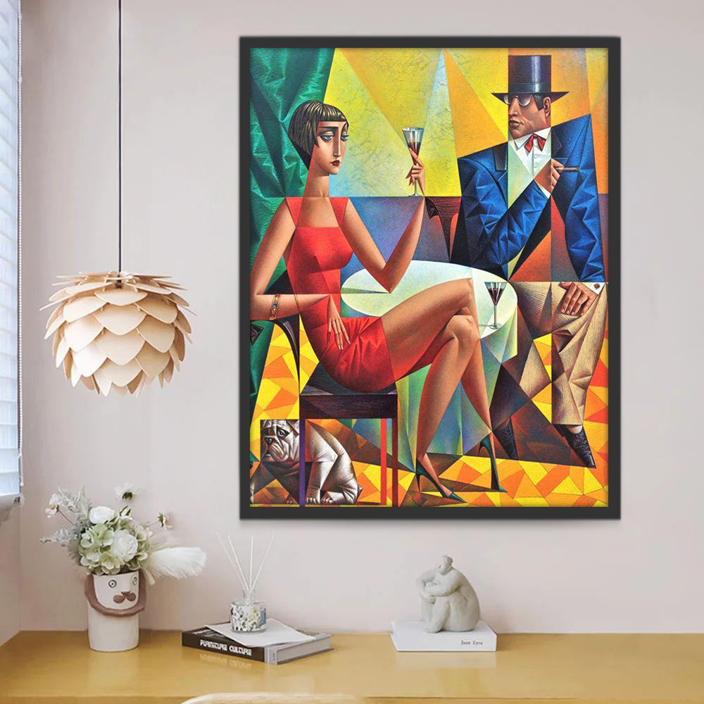 Couple Art Abstrait Peinture par Numéros