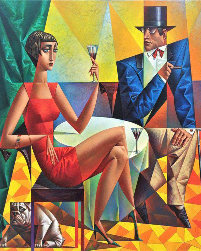 Couple Art Abstrait Peinture par Numéros