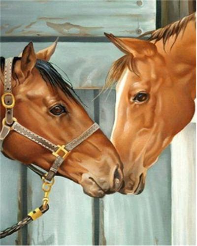 Couple de Chevaux Peinture par Numéros