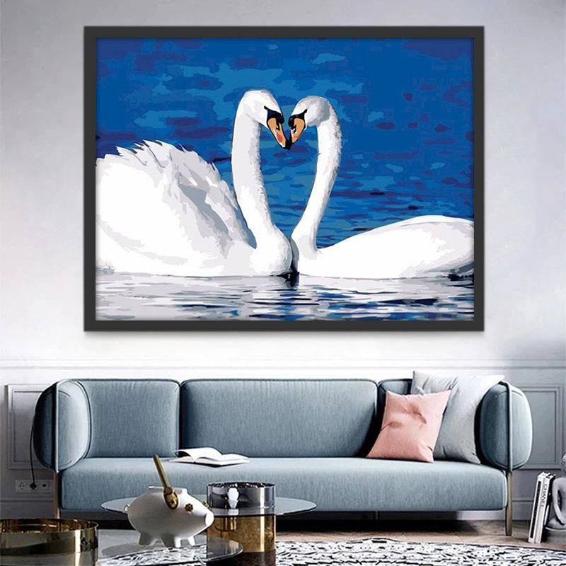 Couple de Cygne dans le Lac Peinture par Numéros