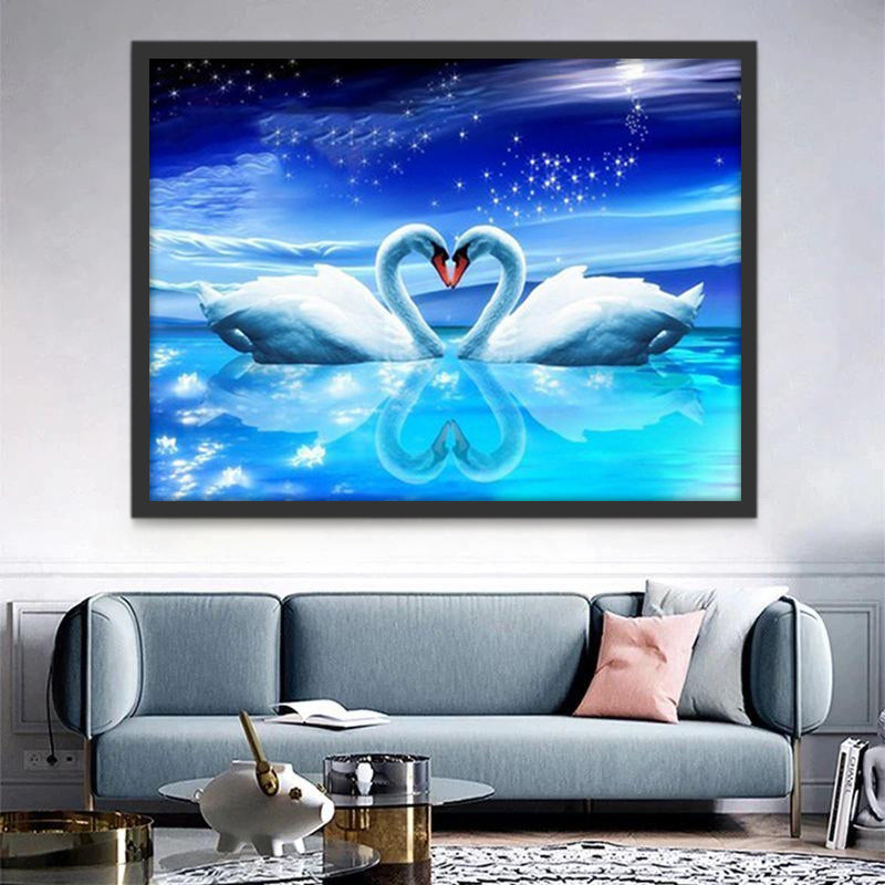 Couple de Cygnes Peinture par Numéros