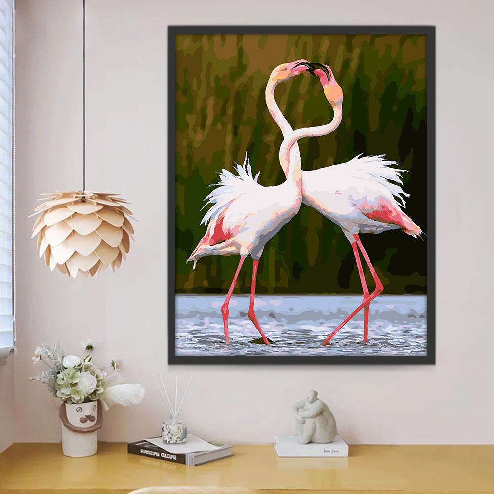 Couple de Flamants Peinture par Numéros