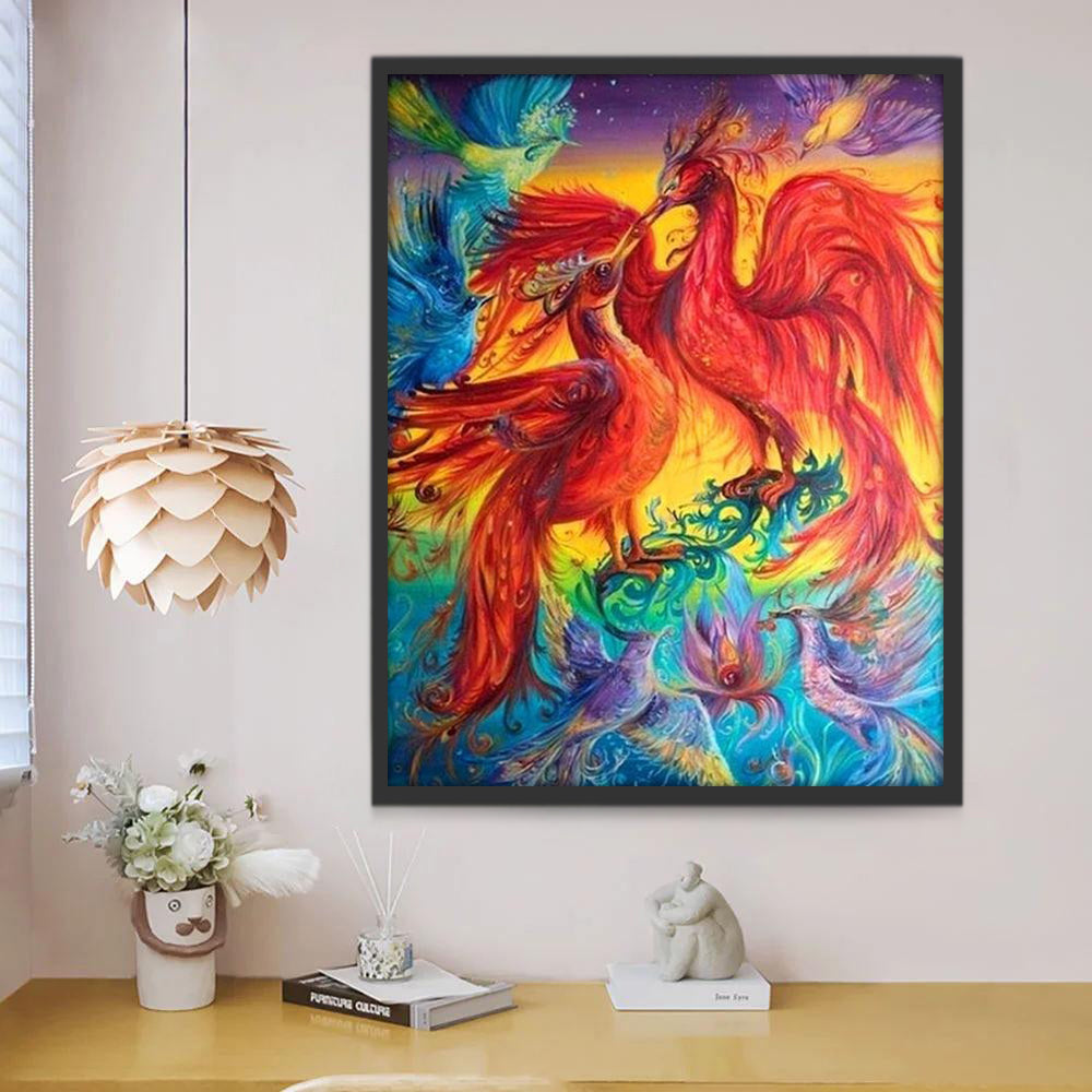 Couple de Phénix Peinture par Numéros