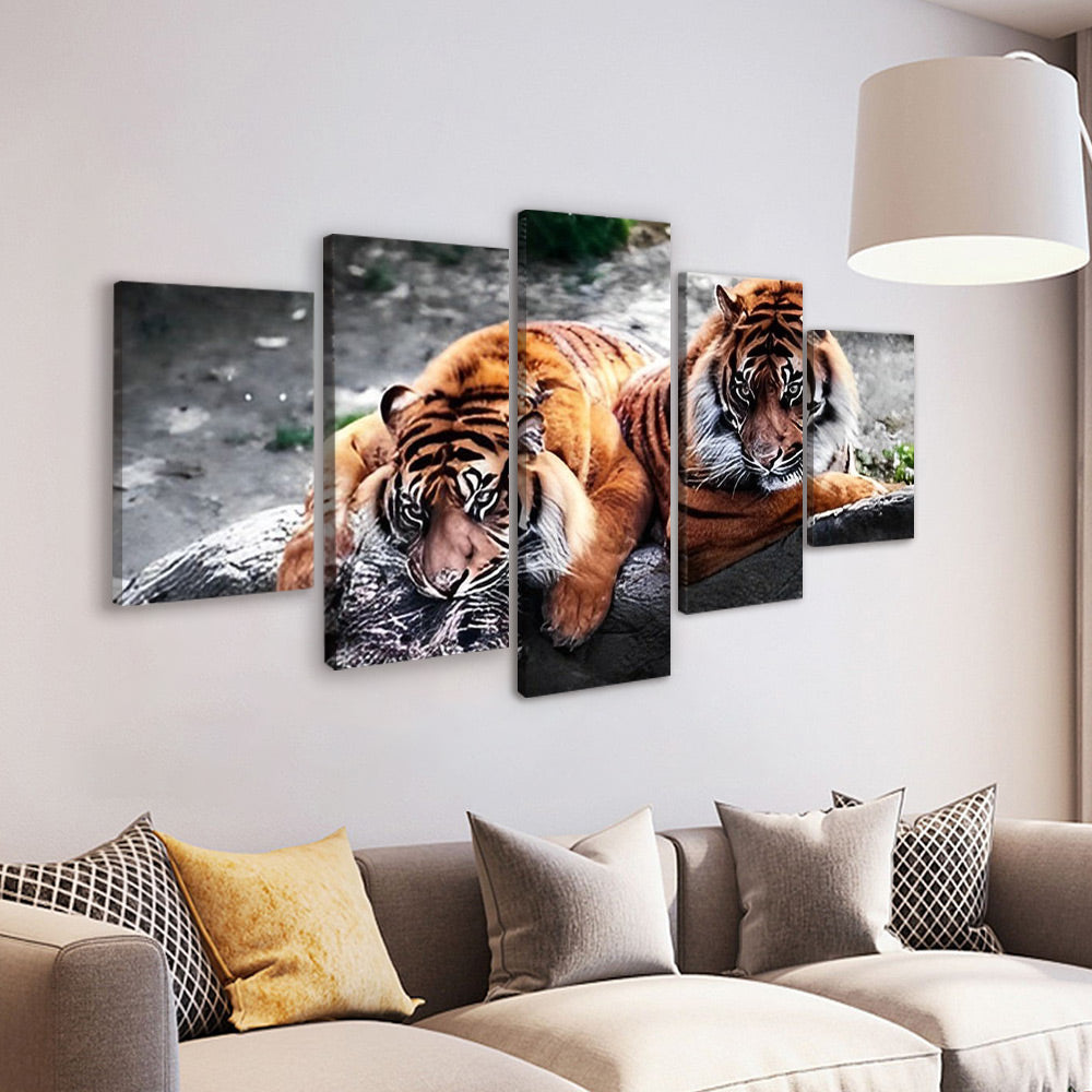 Couple de Tigre 5 Partie Peinture par Numéros