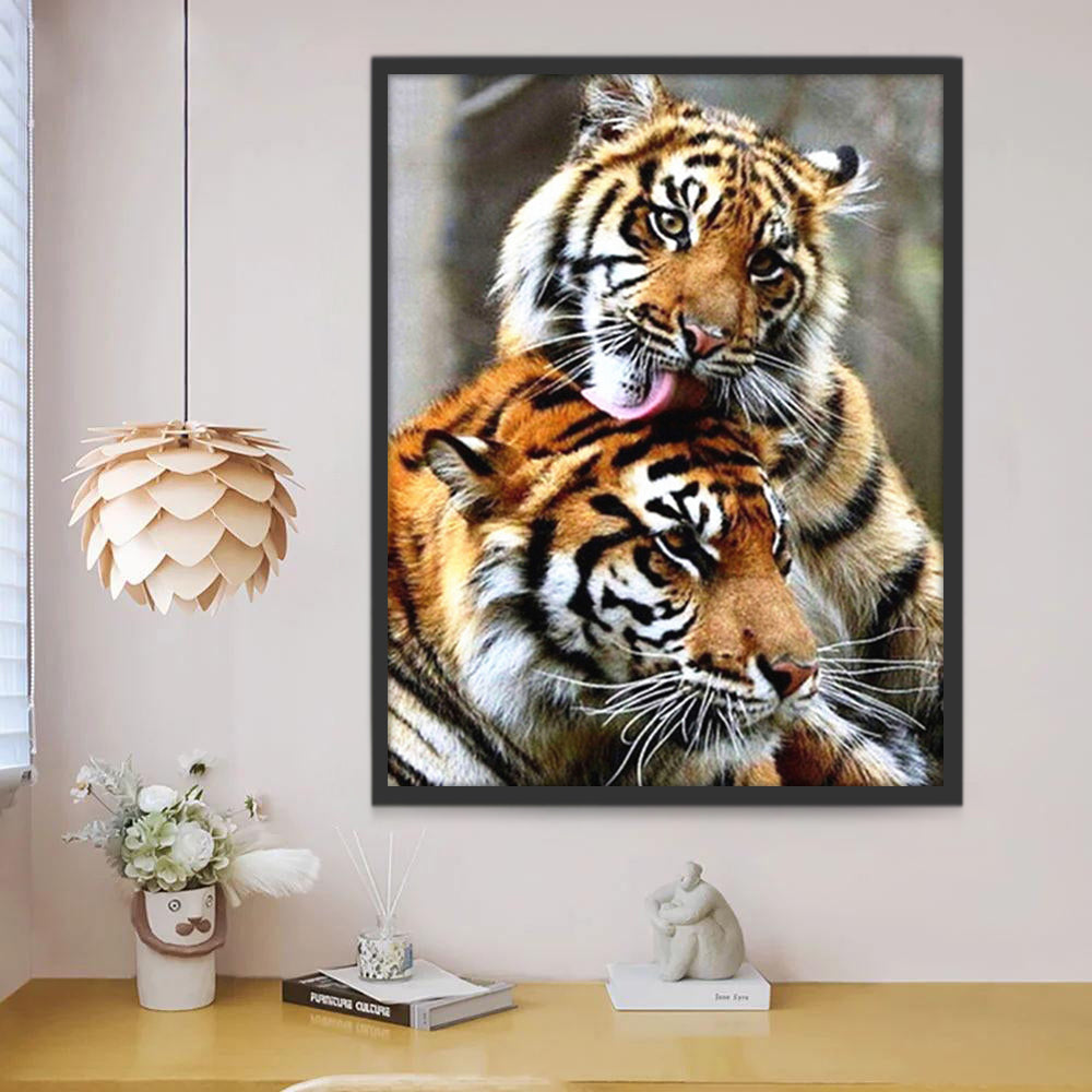 Couple de Tigre Affectueux Peinture par Numéros