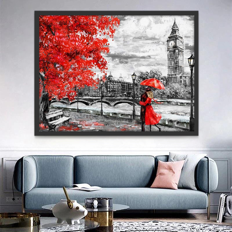 Couple Devant Big Ben Peinture par Numéros