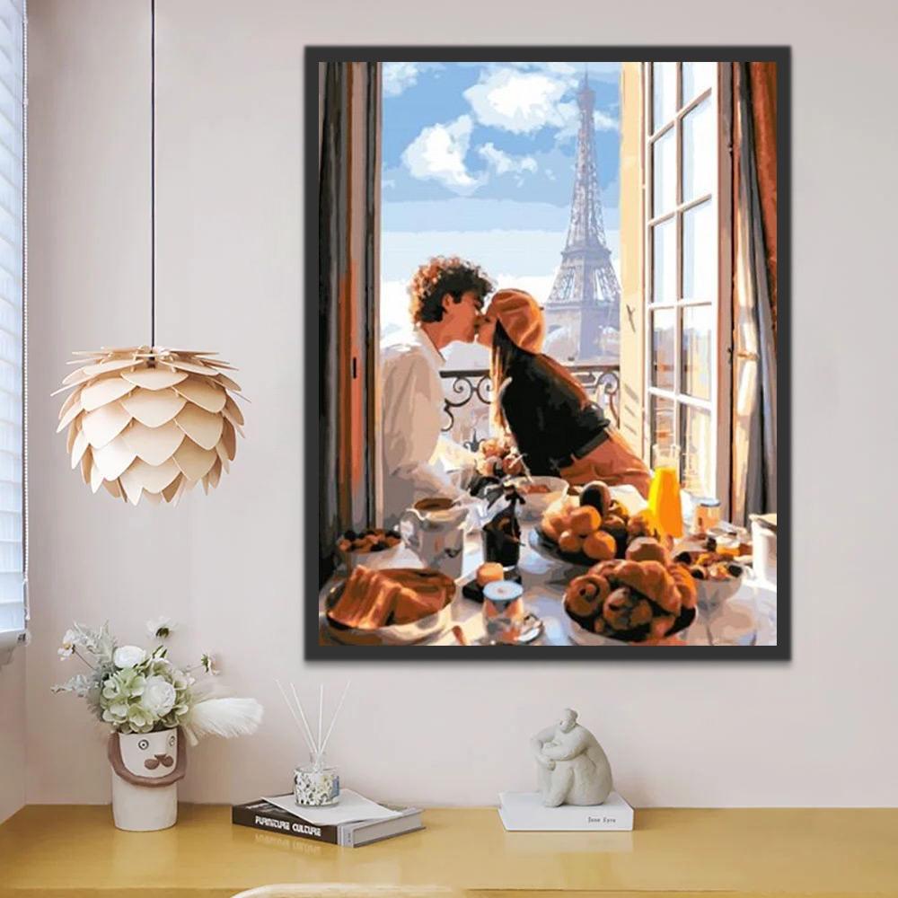Couple en France Peinture par Numéros